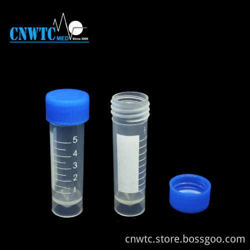 5ml Lab Polypropylene Storage Vials with Screw Top for Cryogenic Use